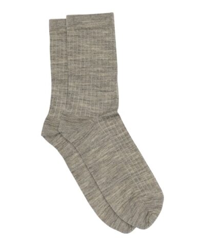 Alternative view of MP Denmark – Wool Rib Strømper – Lys Brun Melange