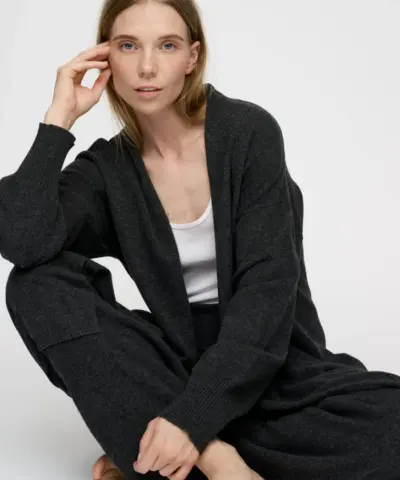Alternative view of Moshi Moshi Mind – Naya Cardigan Merino - Grå Melange