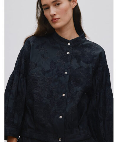 Alternative view of Rabens Saloner – Clipped Jacquard Shirt Jacket – Sort