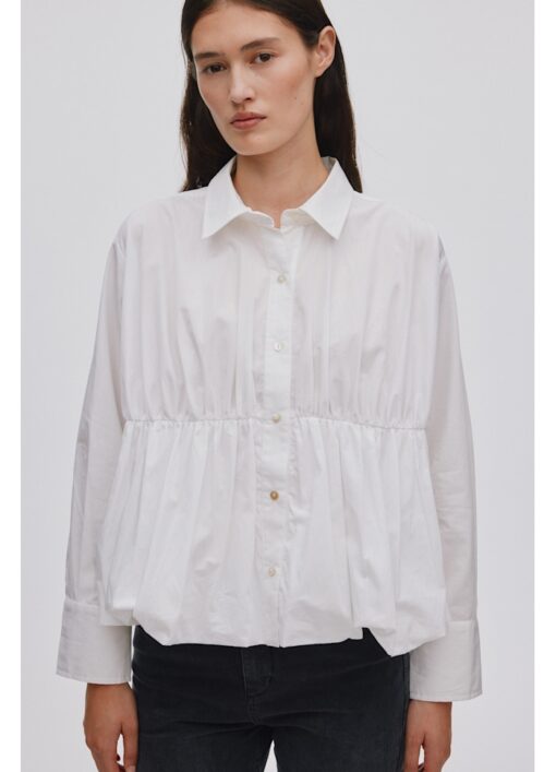 Rabens Saloner - Poplin Puffed Hem Shirt - Hvid - Billede 2