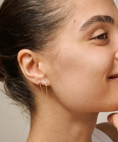 Alternative view of Enamel – Nova Chain Hoops, Stk – Forgyldt