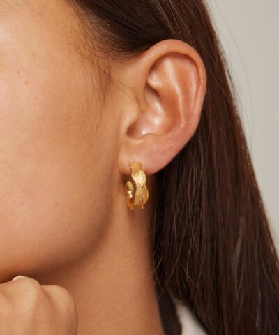 Alternative view of Enamel – Ane Small Hoops – Forgyldt