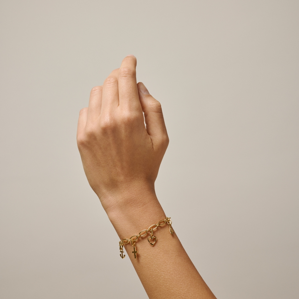 Enamel – Chunky Charm Armbånd – Forgyldt - Billede 4