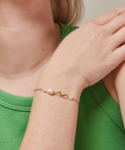 Alternative view of Enamel - Pearlie Twist Armbånd - Forgyldt