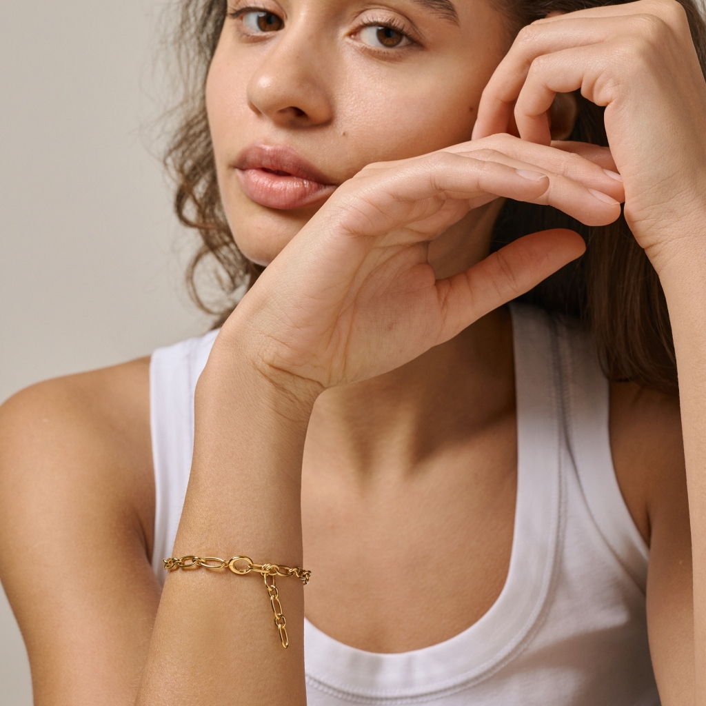 Enamel – Chunky Charm Armbånd – Forgyldt - Billede 3