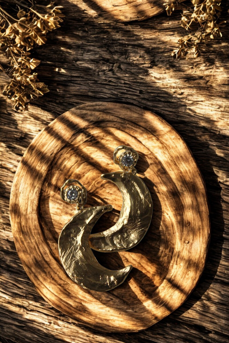 Stine A - Claire de Lune Earring Left, Single - Forgyldt - Billede 2