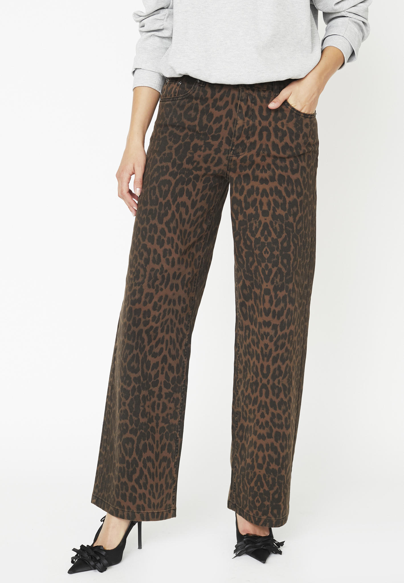 Co'Couture – Leo New Wide Pant – Mørkebrun - Billede 2