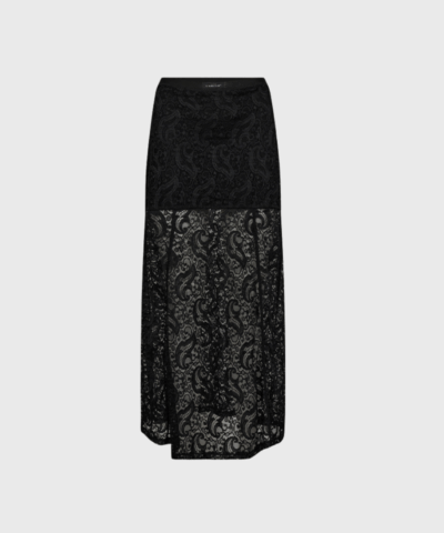 Summer Lace Nederdel fra Haute L’amité – sort maxi-nederdel i blonde med kort underskørt. Elegant og feminin med et moderne twist. Perfekt til både hverdag og fest. Køb hos Merci Give med hurtig levering og 14 dages returret.