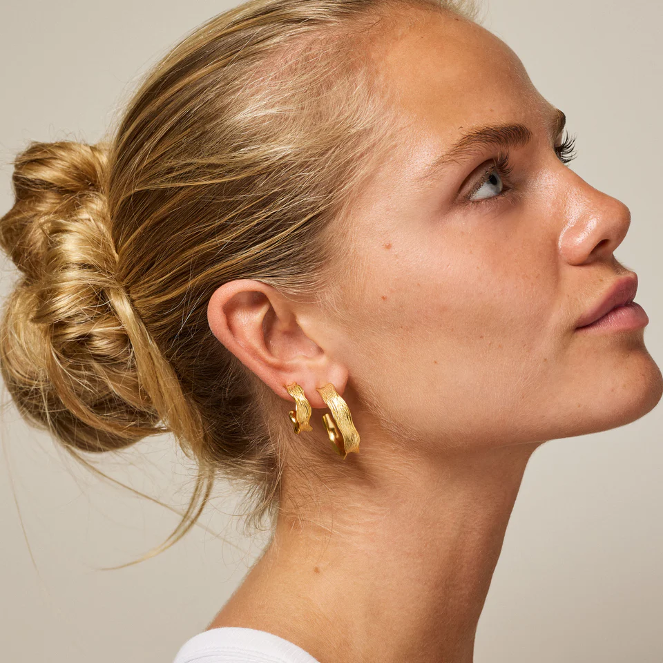 Enamel – Hoops Ane Large Earrings - Forgyldt - Billede 3