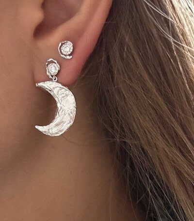 Alternative view of Stine A - Claire de Lune Earring Left, Single - Sølv