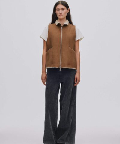 Alternative view of Rabens Saloner - Shearling Vest Channe – Dark Brown