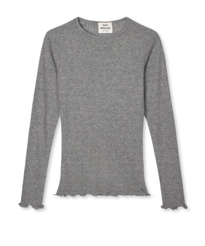 Alternative view of Mads Nørgaard - Point Wool Poline Tee LS - Gråmelange