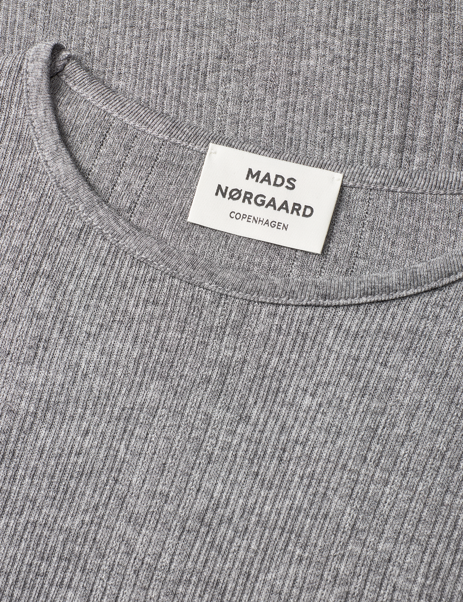 Mads Nørgaard - Point Wool Poline Tee LS - Gråmelange - Billede 3