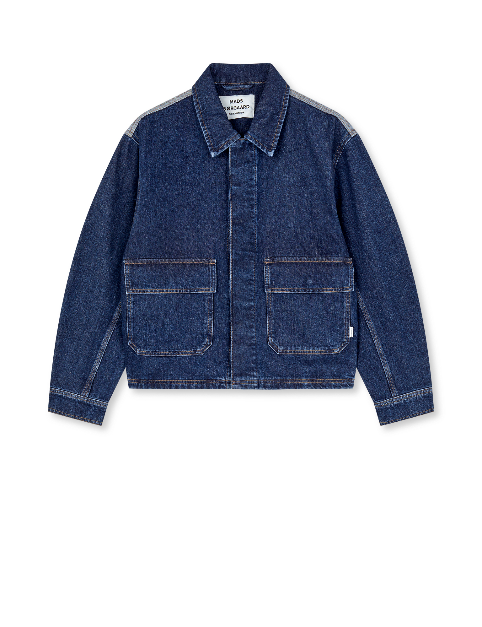 Mads Nørgaard – Luke Denim Solar Jacket Block - Mid Blue Denim - Billede 2