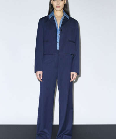 Alternative view of IVY – Andrea Wide Pant – Pinstripe Dark Navy