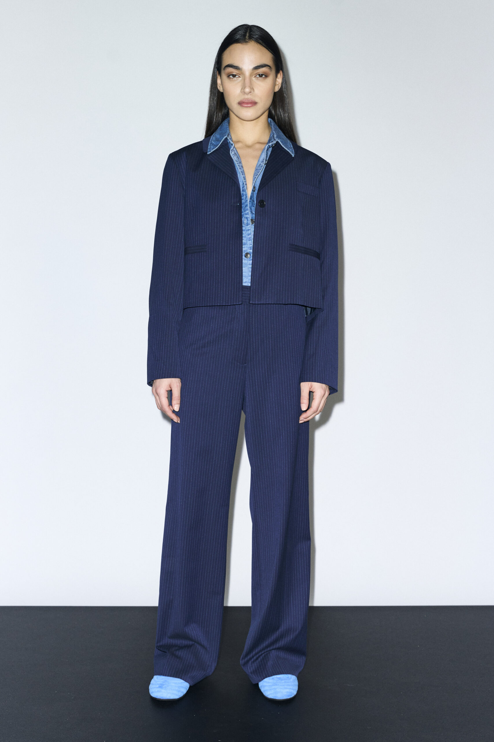 IVY – Andrea Wide Pant – Pinstripe Dark Navy - Billede 2