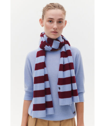 Alternative view of Beta Studios – Madeleine Striped Scarf - Blue/Pomegranate