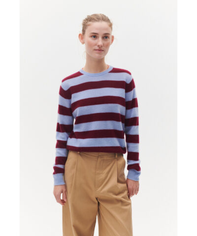 Alternative view of Beta Studios – Margot Stripe O-Neck - Blue/Pomegranate