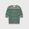 Bianca Striped Lady Sleeve Cashmere i grå og grøn er en eksklusiv striktrøje i 100% cashmere. Perfekt til hverdagsbrug og elegante outfits. Køb online hos Merci Give med hurtig levering og fri fragt over 499 DKK.