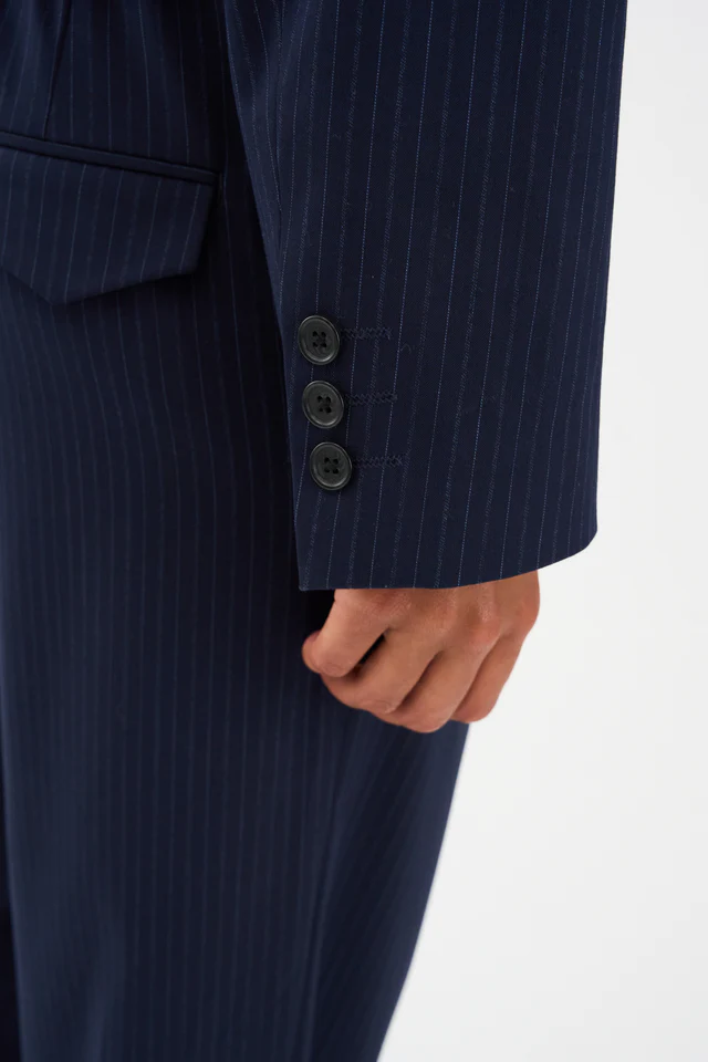 IVY – Andrea Wide Pant – Pinstripe Dark Navy - Billede 4