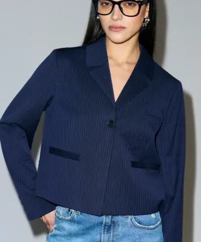 Alternative view of IVY – Paula Short Blazer – Deep Navy Blue