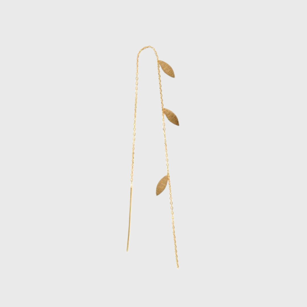 Stine A – Three Leaves Earring Piece – Forgyldt