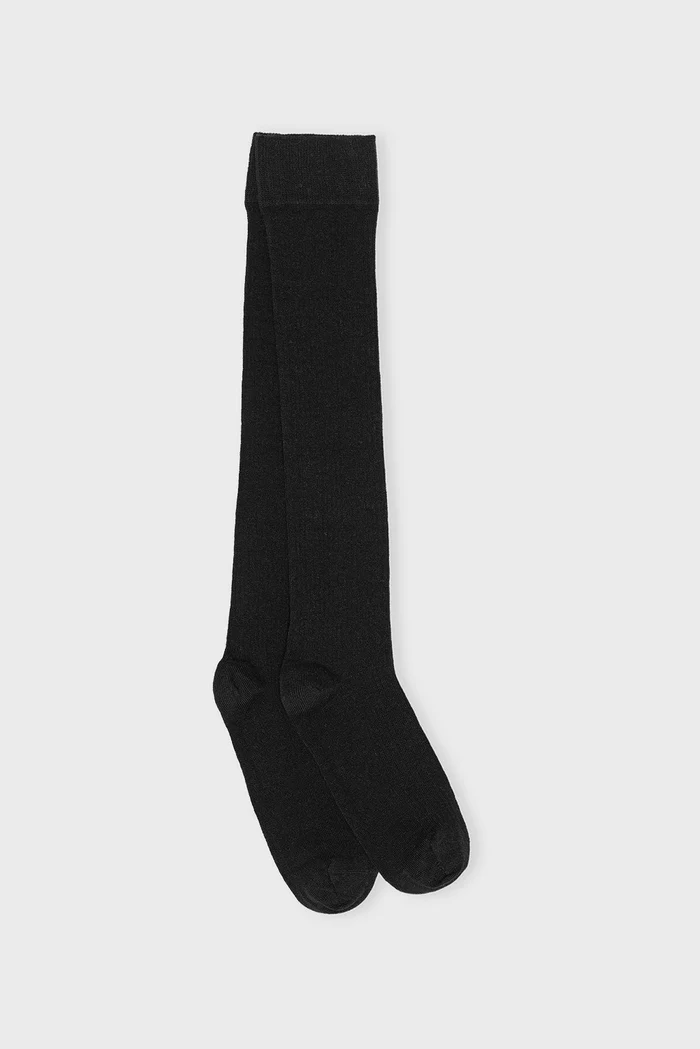 Moshi Moshi Mind – Knee Rib Socks – Sort - Billede 3