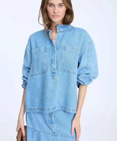 Alternative view of Munthe - Tuxa Top – Light Blue