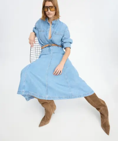 Alternative view of Munthe - Tuxya Skirt – Light Blue