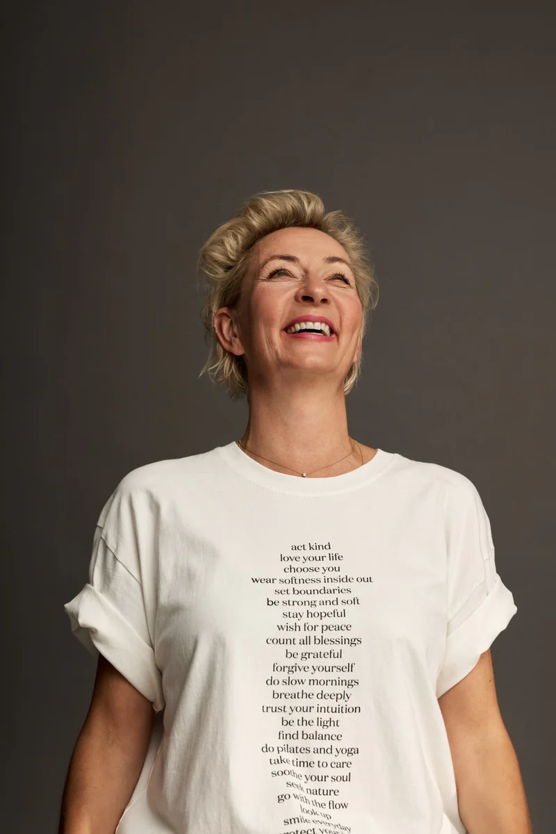 Moshi Moshi Mind – 25 Together Tee – Ecru/Moonless Night - Billede 3