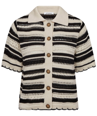 Alternative view of Co’Couture – Odettecc Stripe SS Cardigan – Offwhite/Black