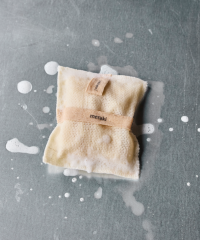Alternative view of Meraki – Bath Mitt Rosemary – Eucalyptus