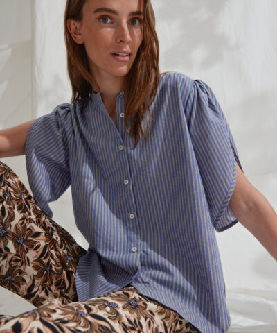 Alternative view of Heartmade - HMTulin Shirt – Blue Stripe