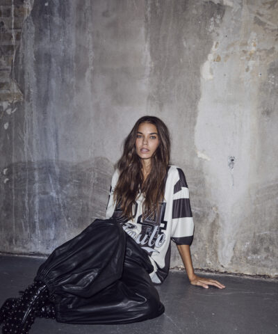 Alternative view of Haute L’Amitié – Haute 24 Stripe Blouse – Mocca / Pearl