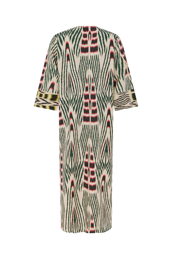Rabens Saloner – Karimalou Ikat Combo Kaftan – Forest Pink Sand & Citrus Combo - Billede 3