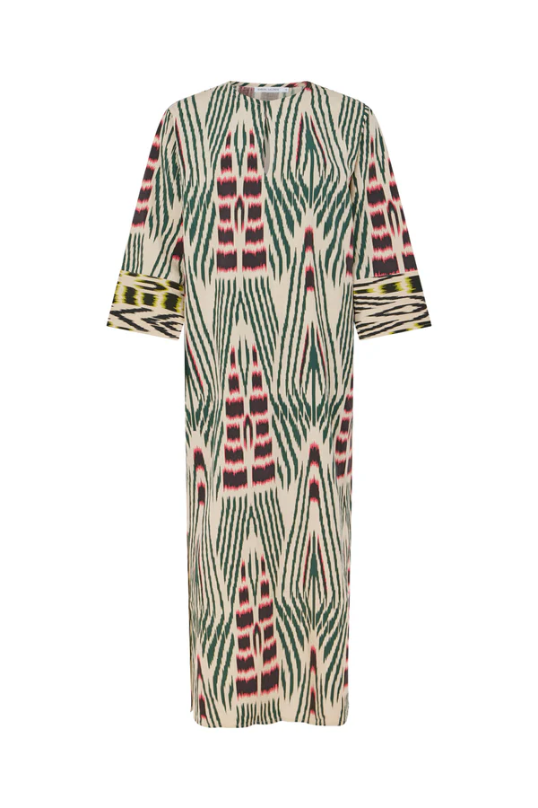 Rabens Saloner – Karimalou Ikat Combo Kaftan – Forest Pink Sand & Citrus Combo - Billede 2