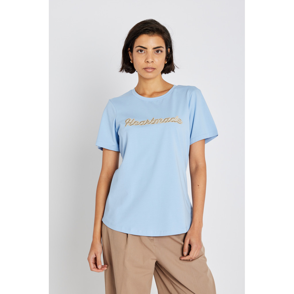 Heartmade – Efia logo T-shirt, Dusty blue - Billede 2