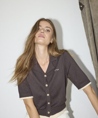 Alternative view of Co’Couture – LueCC Crop Cardigan – Dark Brown