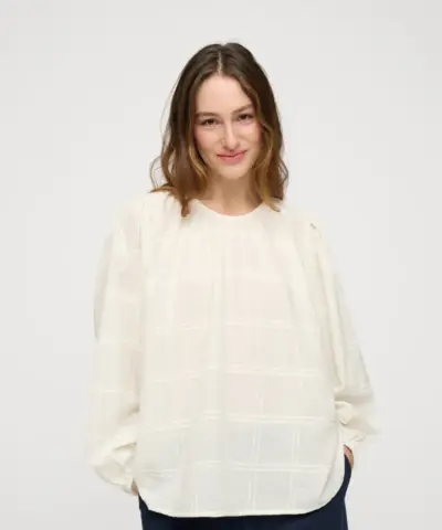 Alternative view of Moshi Moshi Mind – Faithful Top Dobby Check – Off White