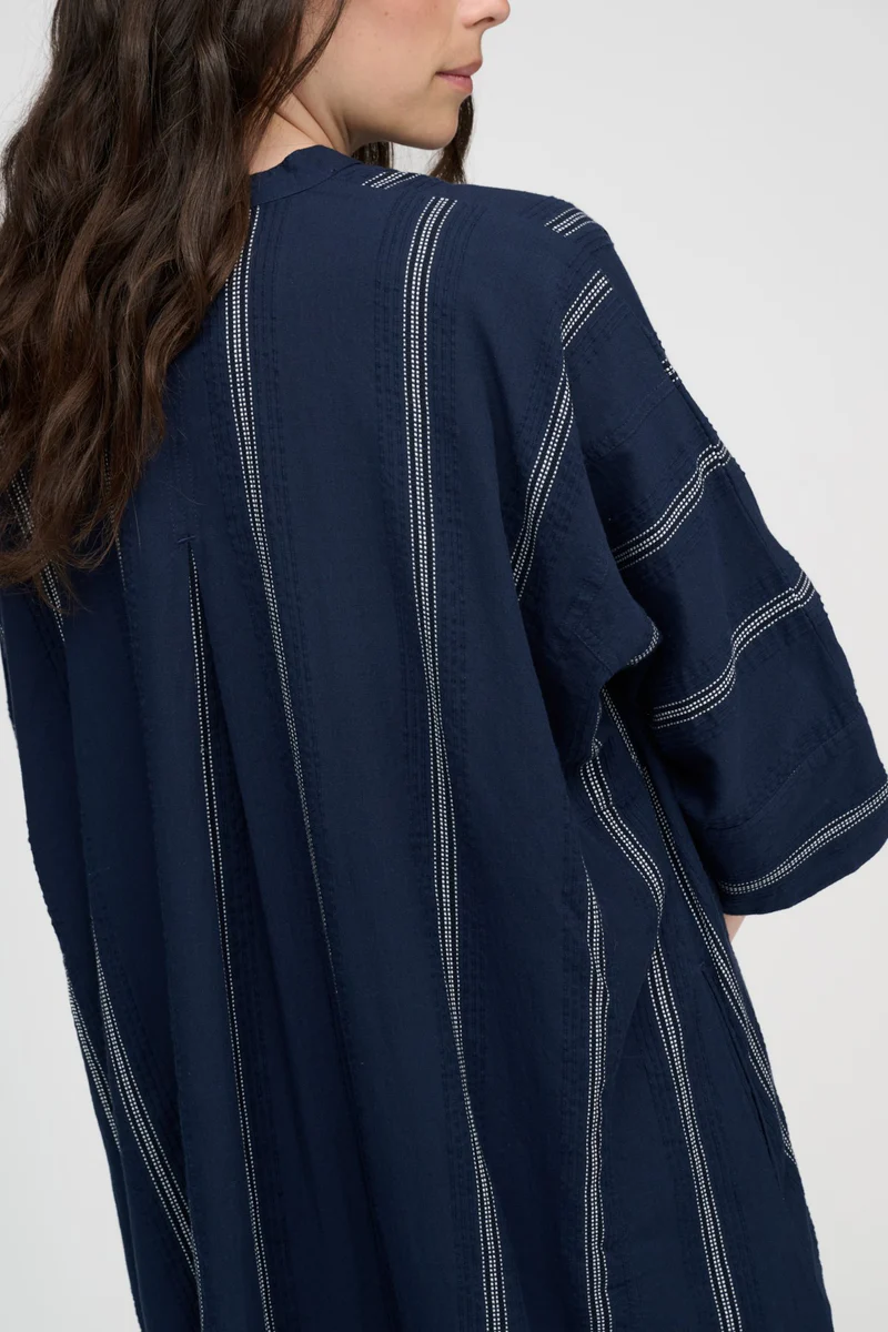 Moshi Moshi Mind – Lively Shirtdress Stripe – Dark Navy / White - Billede 5