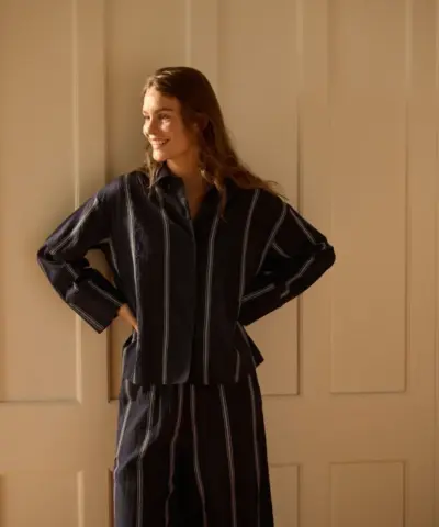 Alternative view of Moshi Moshi Mind – River Shirt Stripe – Dark Navy / White