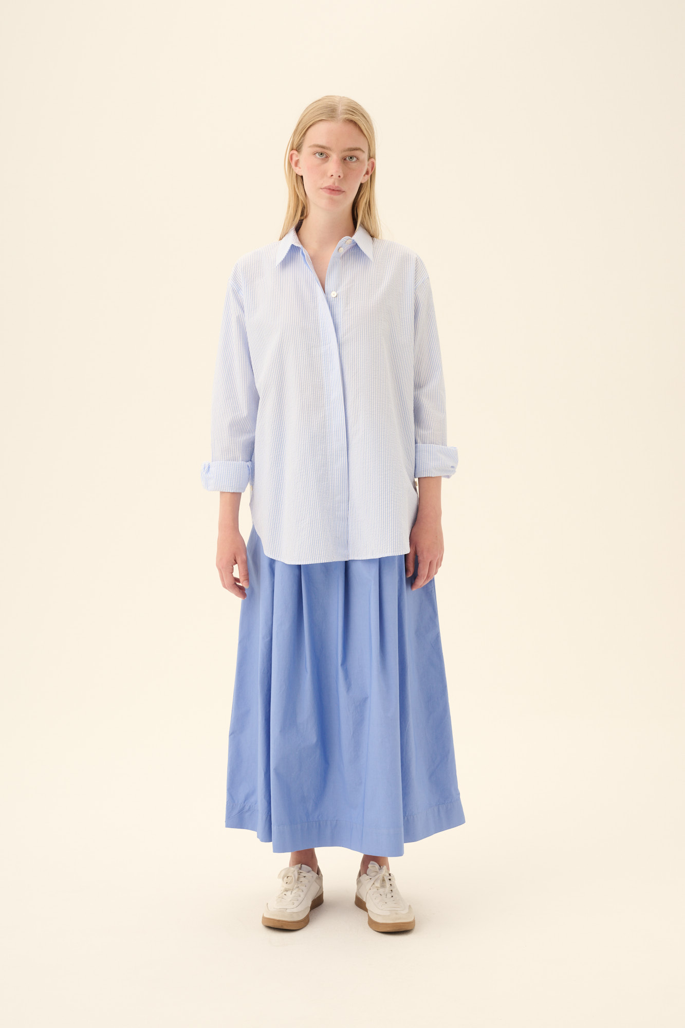 Rue de Tokyo – Polly GMTD Poplin Skirt - Blue Bonnet - Billede 2