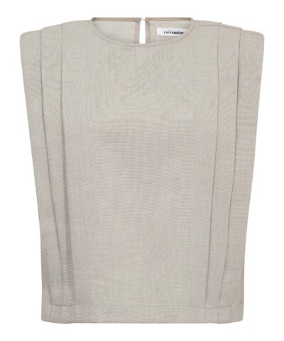 Alternative view of Co'Couture - MavaCC Padded Pleat Top – Bone