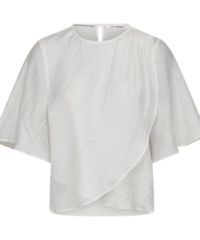Alternative view of Co'Couture - ConnyCC Drape SS Blouse – White