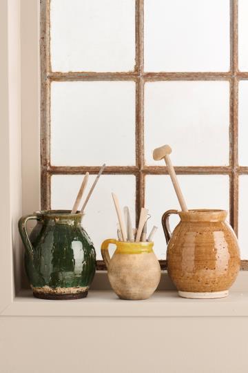 Ib Laursen – Vase med hank – Rustik Grøn - Billede 3