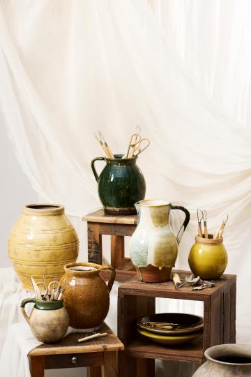 Ib Laursen – Krukke med riller – Gul Rustik - Billede 2