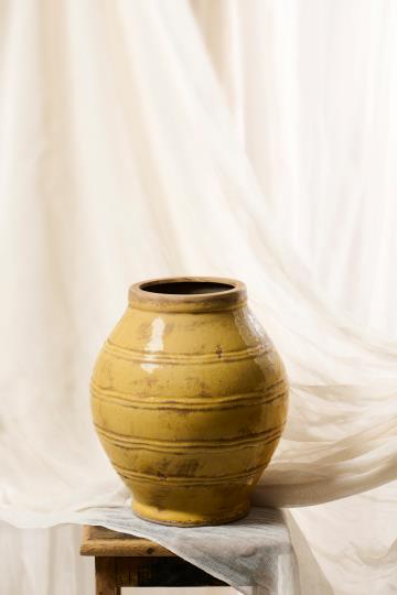 Ib Laursen – Krukke med riller – Gul Rustik - Billede 3