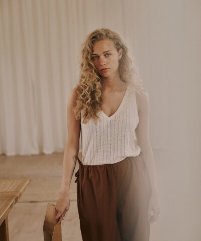 Alternative view of Anne|Mi - Amelia Knit Top – White Sand