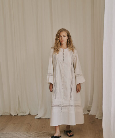 Alternative view of Anne|Mi - Lily LS Shirt Dress – White Sand
