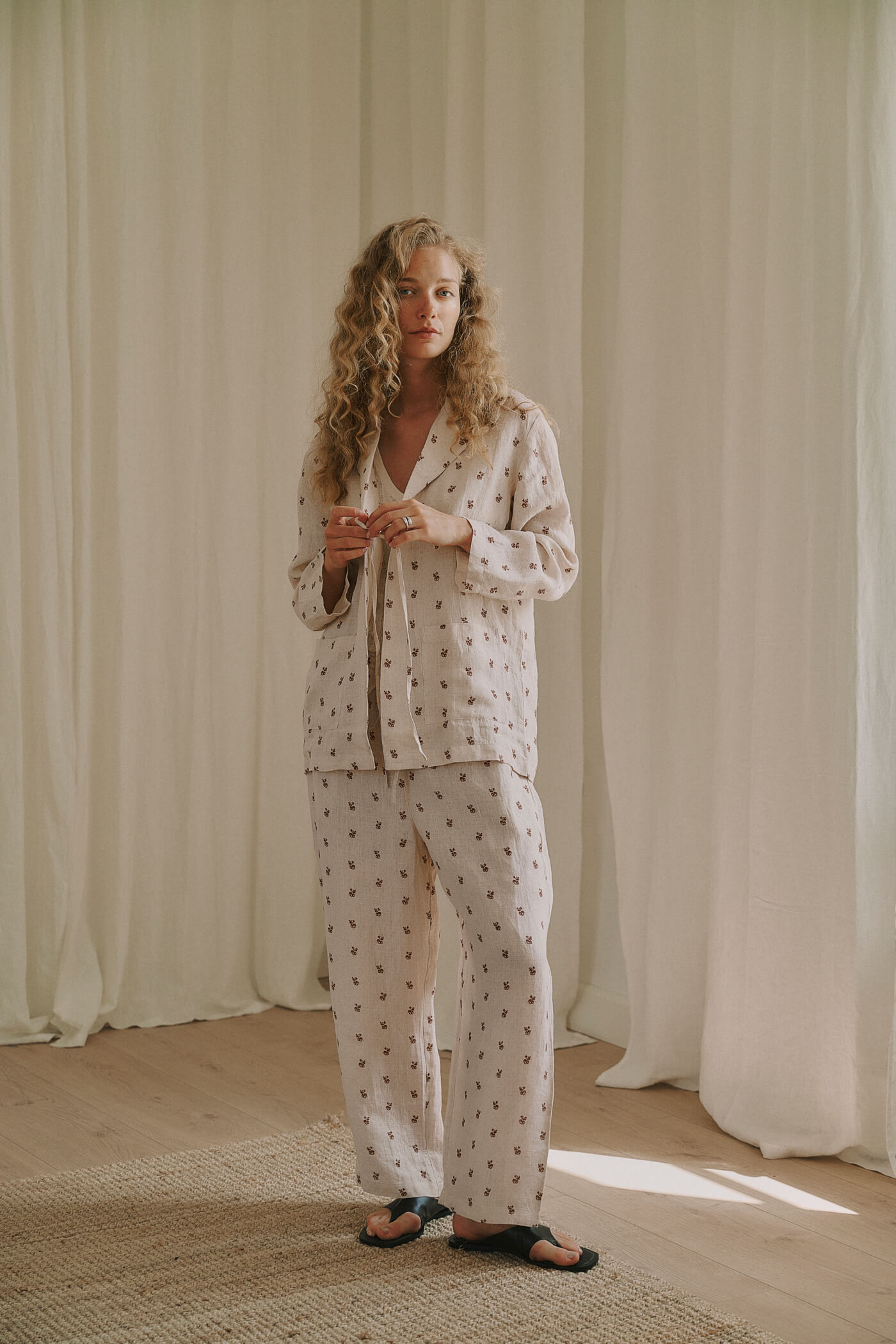 Anne|Mi - Savage Crop Pant – Sand/Print - Billede 2